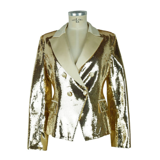 Yellow Polyester Women Blazer