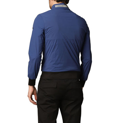 Blue Polyamide Men Bomber Jacket