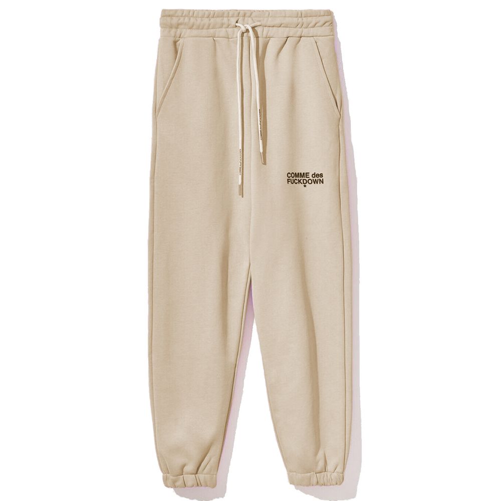 Beige Cotton Women Sweatpant