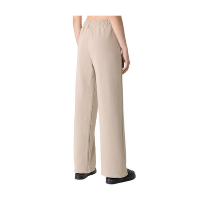 Beige Cotton Women Palazzo Pants