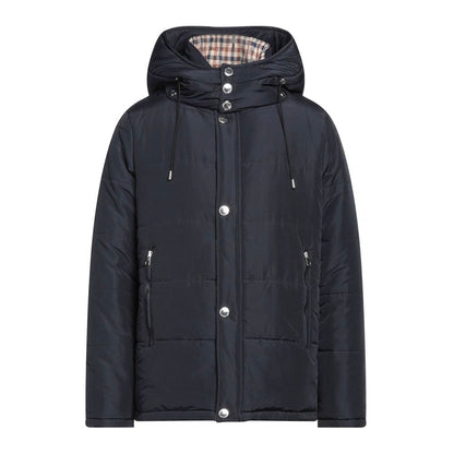 Blue Polyamide Men Jacket