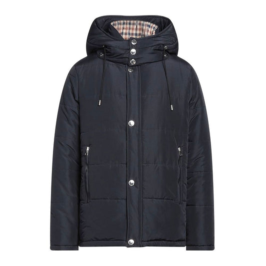 Blue Polyamide Men Jacket