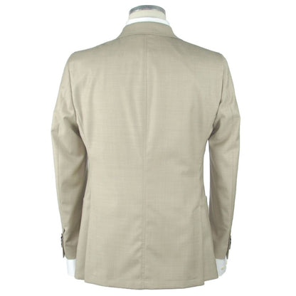 Beige Wool Men's Blazer