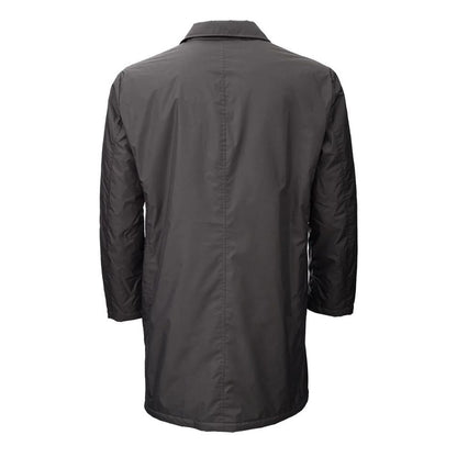 Brown Polyester Men's Trench Jacket