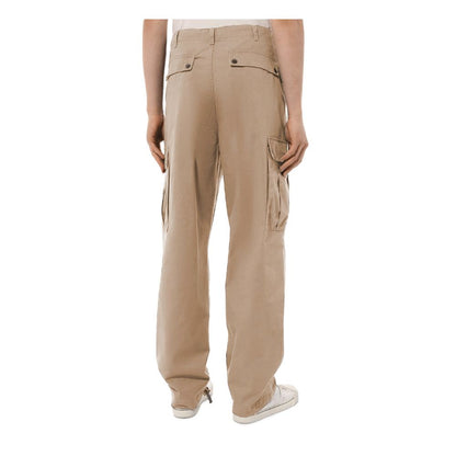 Beige Cotton Men Cargo Trouser