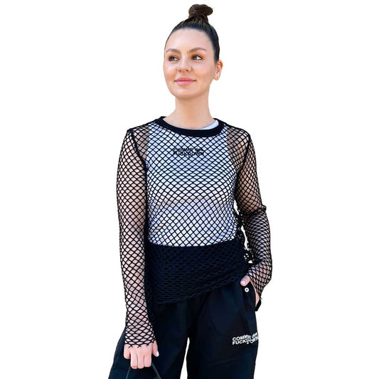 Black Polyester Women T-Shirt