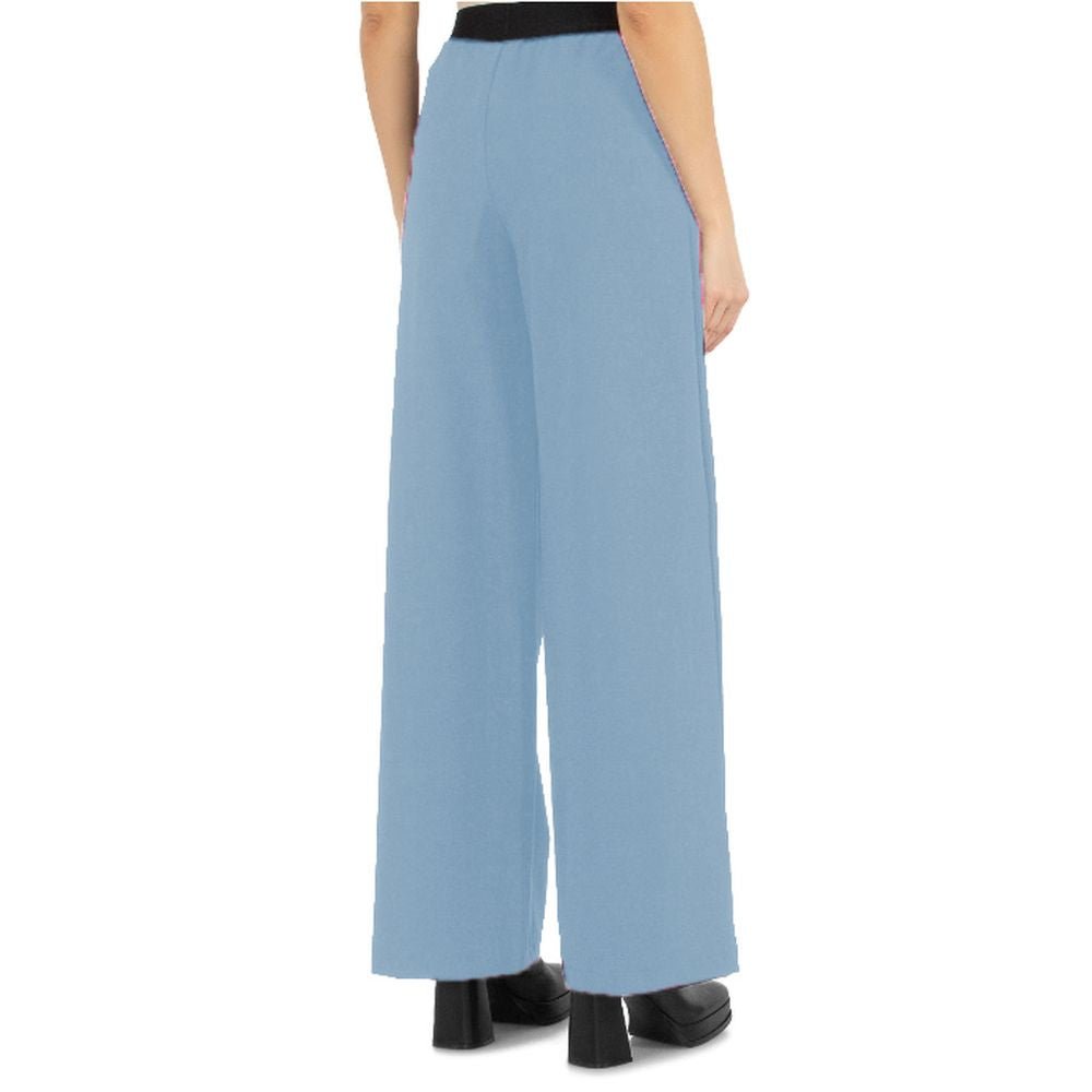 Blue Polyester Women Palazzo Pants