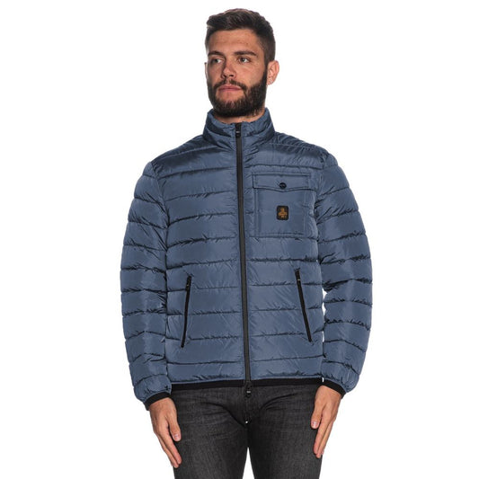 Blue Nylon Men Jacket
