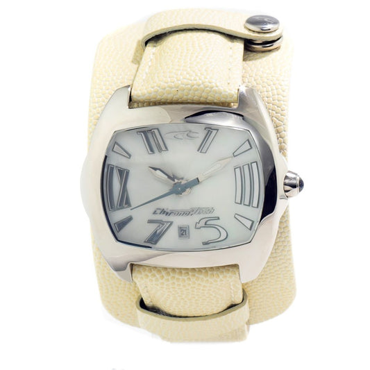 Beige Leather Dress Watch