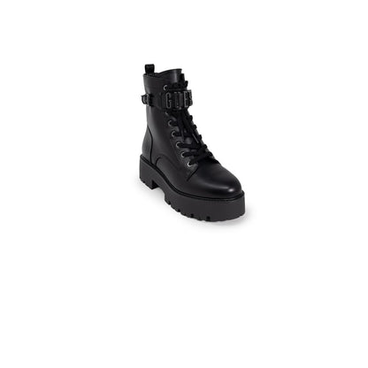Black Polyethylene Lace-Up Boots