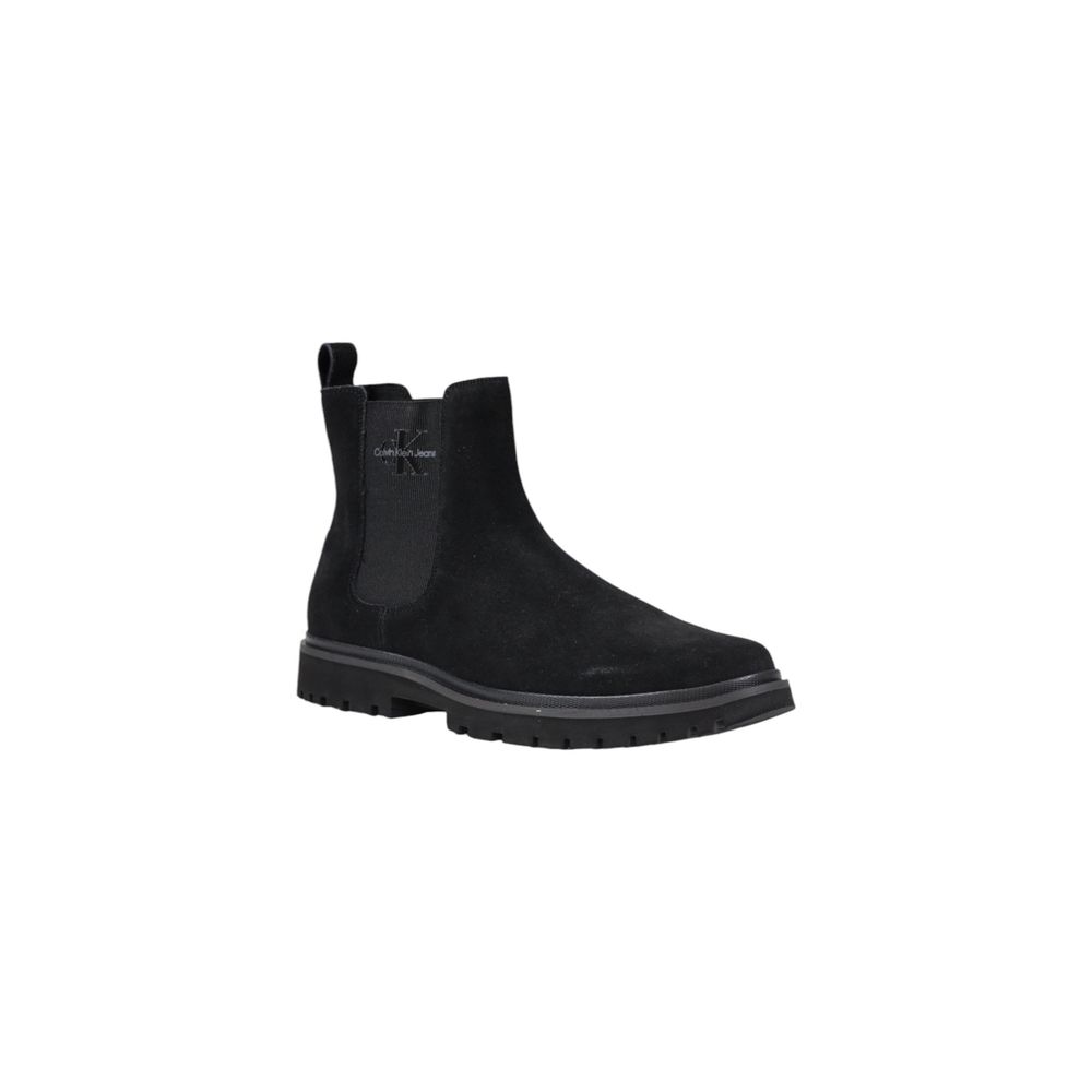 Black Suede Leather Chelsea Boots