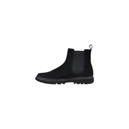 Black Suede Leather Chelsea Boots