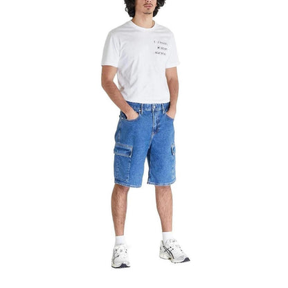 Blue Cotton Bermuda Shorts