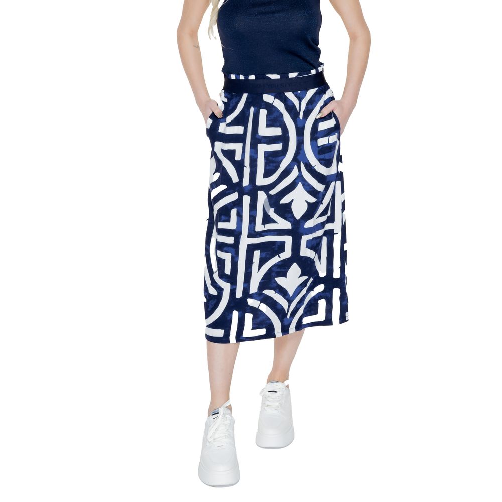 Blue Viscose Long Skirt