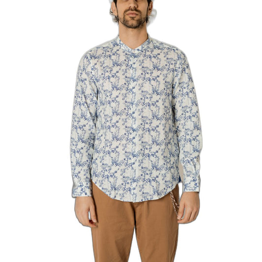 Blue Linen Pattern Shirt