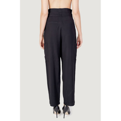 Black Viscose Casual Pants