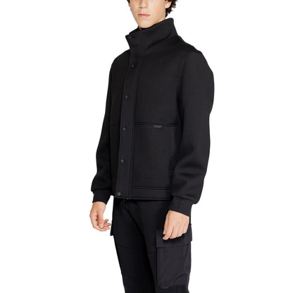Black Polyester Full-Length Jacket