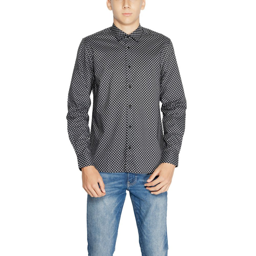 Gray Cotton Pattern Shirt