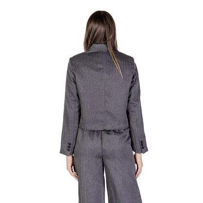 Gray Polyester Blazer