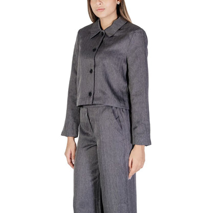 Gray Polyester Blazer