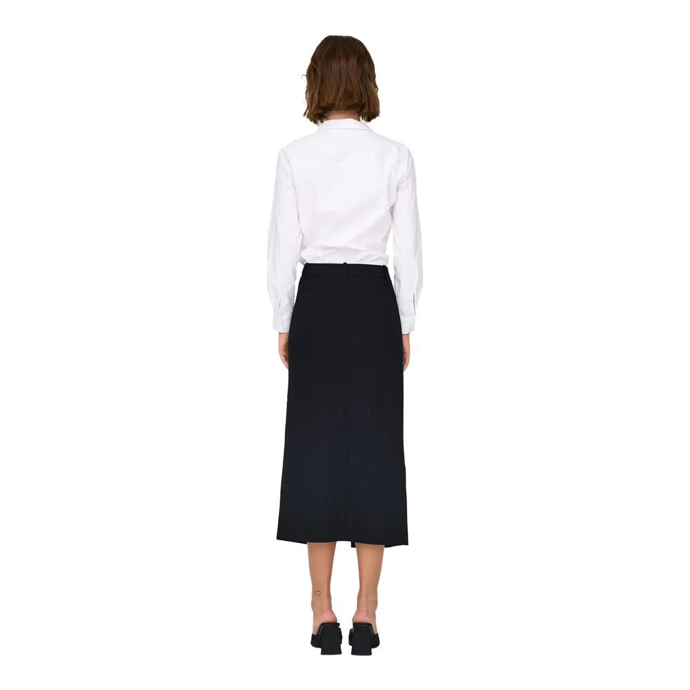 Gray Polyester Long Skirt
