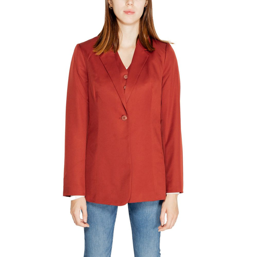 Red Polyester Blazer