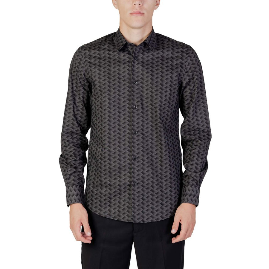 Gray Cotton Pattern Shirt