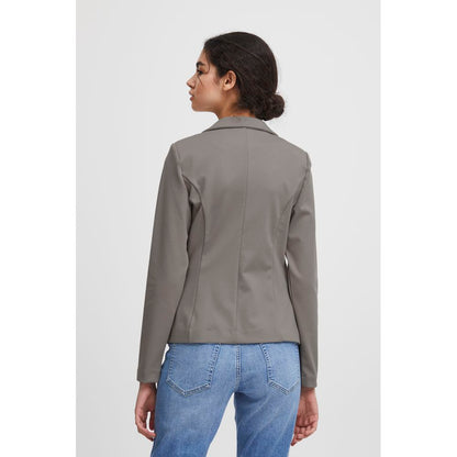 Beige Polyester Blazer