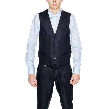 Black Linen Waistcoat