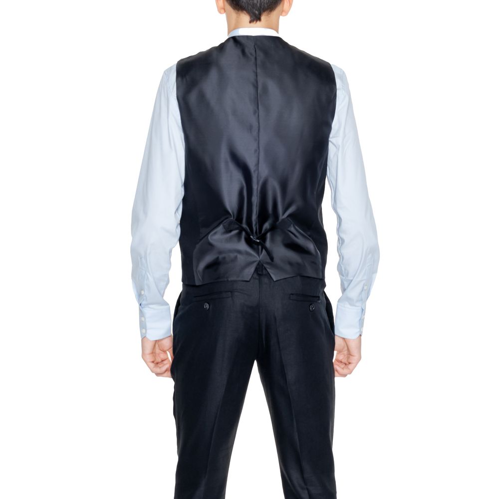 Black Linen Waistcoat
