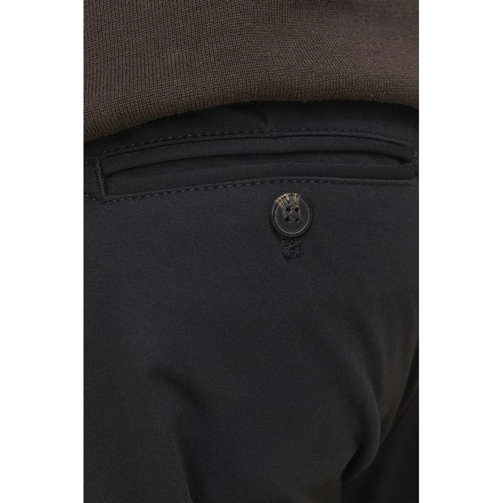 Black Recycled Polyester Casual Pants