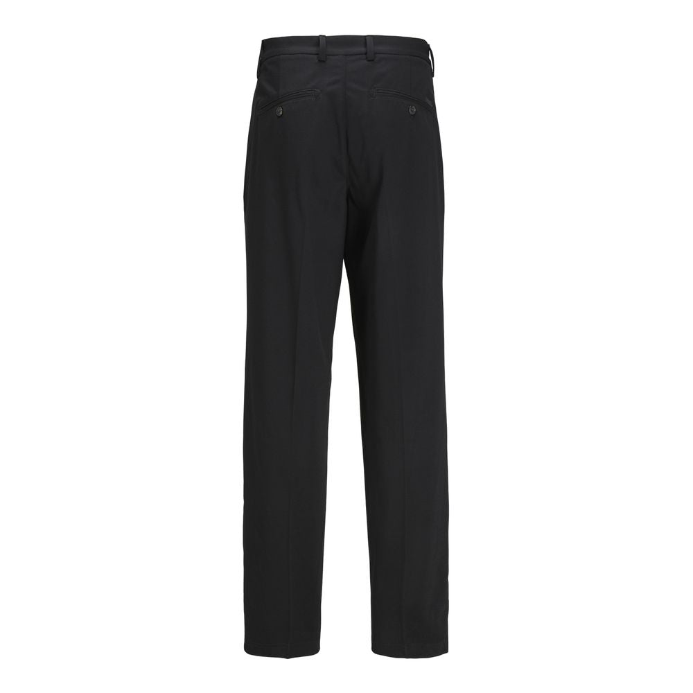 Black Recycled Polyester Casual Pants