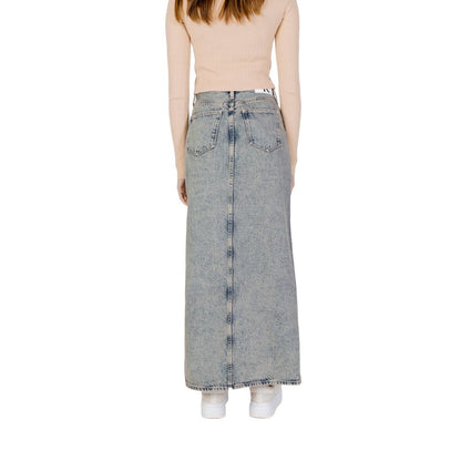 Blue Cotton Long Skirt