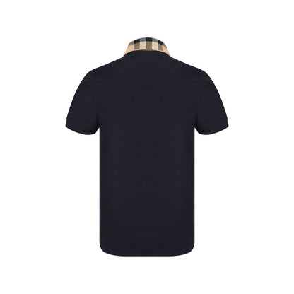 Blue Cotton Polo Shirt