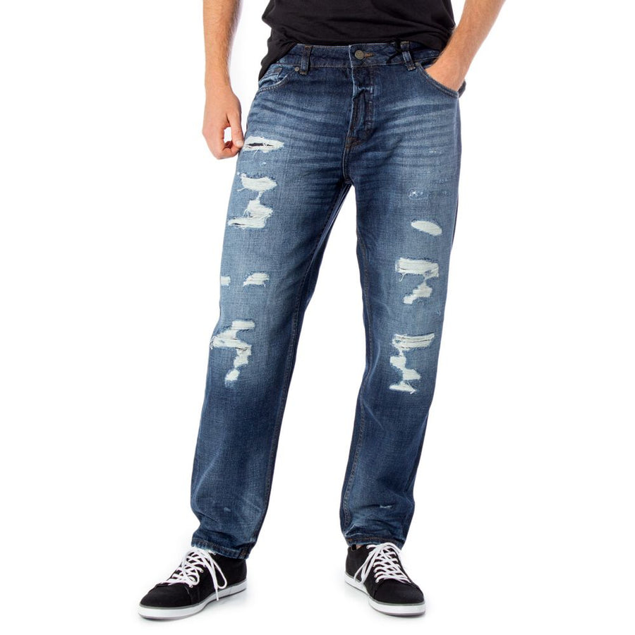Blue Cotton Slim Fit Jeans