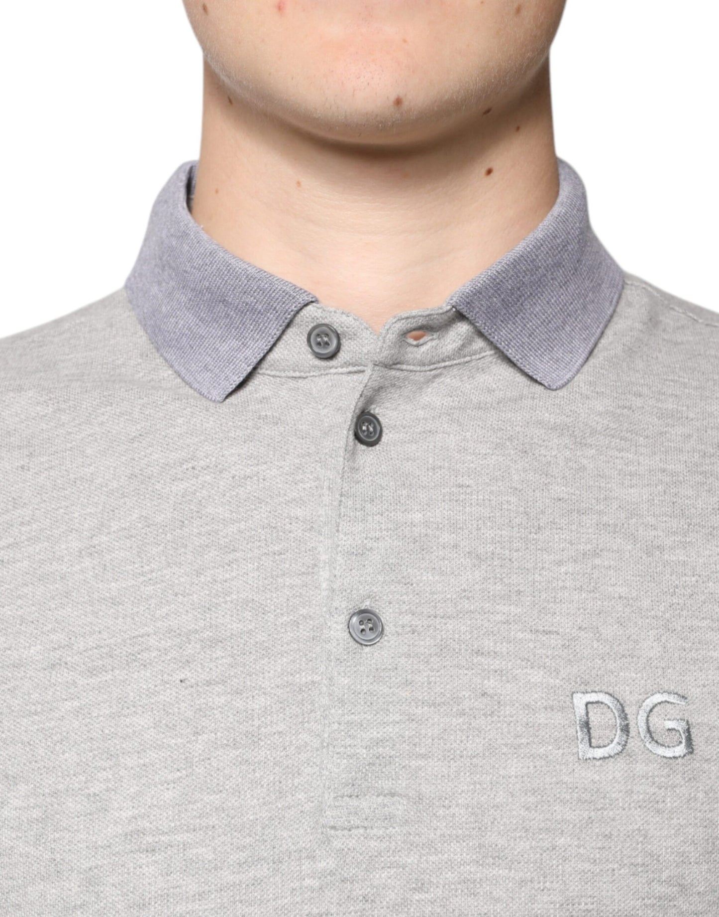 Gray Collared Short Sleeves Men Polo T-shirt