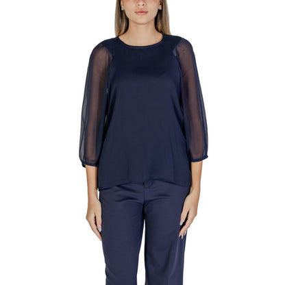Blue Polyester Blouse