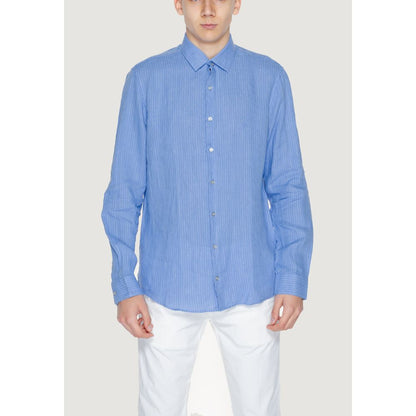 Blue Linen Dress Shirt