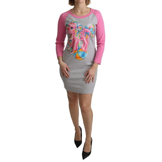 Gray Cotton Casual Dress