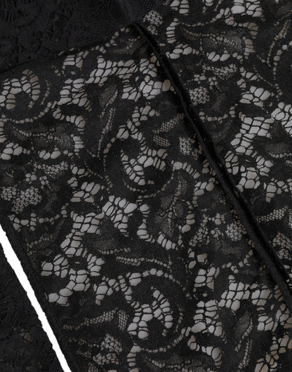 Black Floral Lace Whole Head Wrap Hat