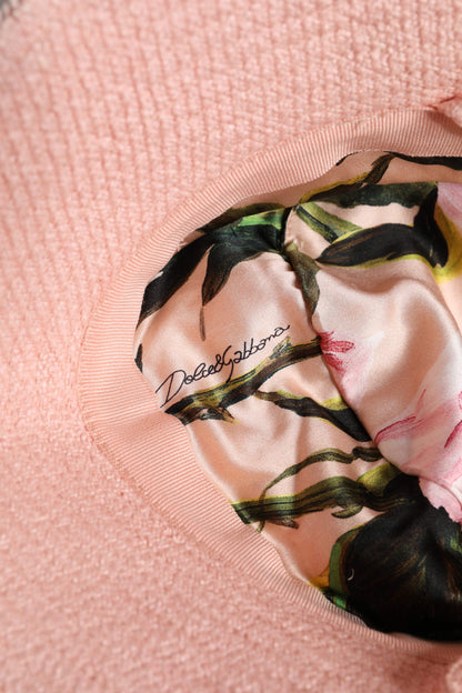 Pink Cotton Wide Brim Bucket Hat