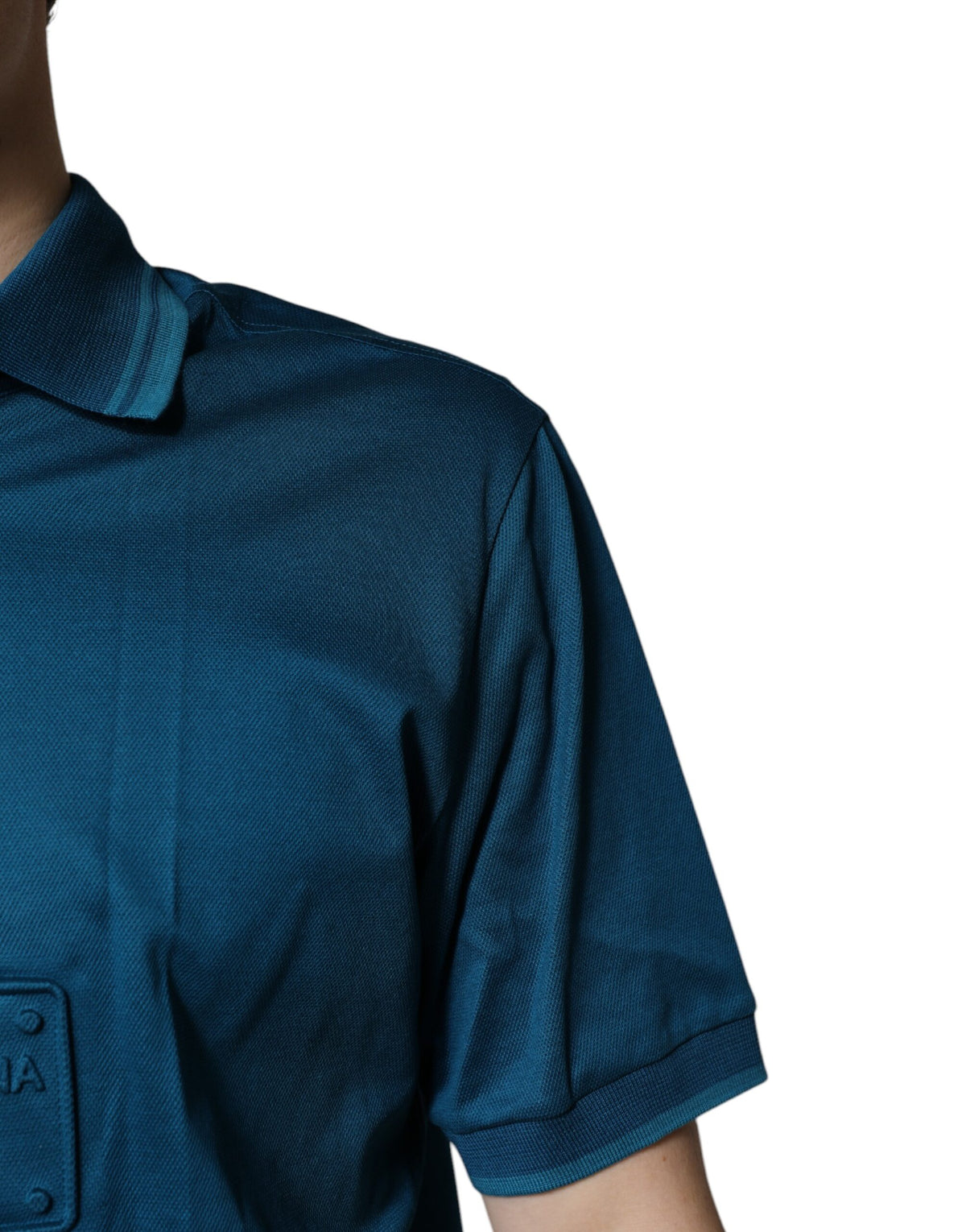 Blue Logo Cotton Men Polo Shirt T-shirt