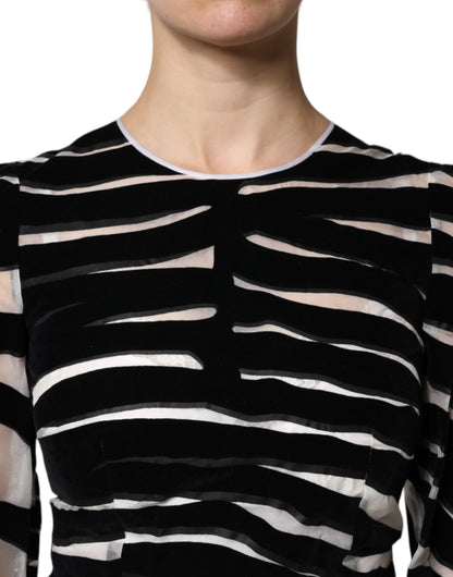 Black White Zebra A-line Sheath Mini Dress