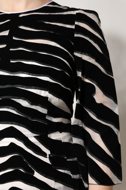 Black White Zebra A-line Sheath Mini Dress