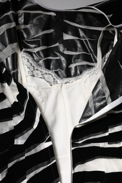 Black White Zebra A-line Sheath Mini Dress