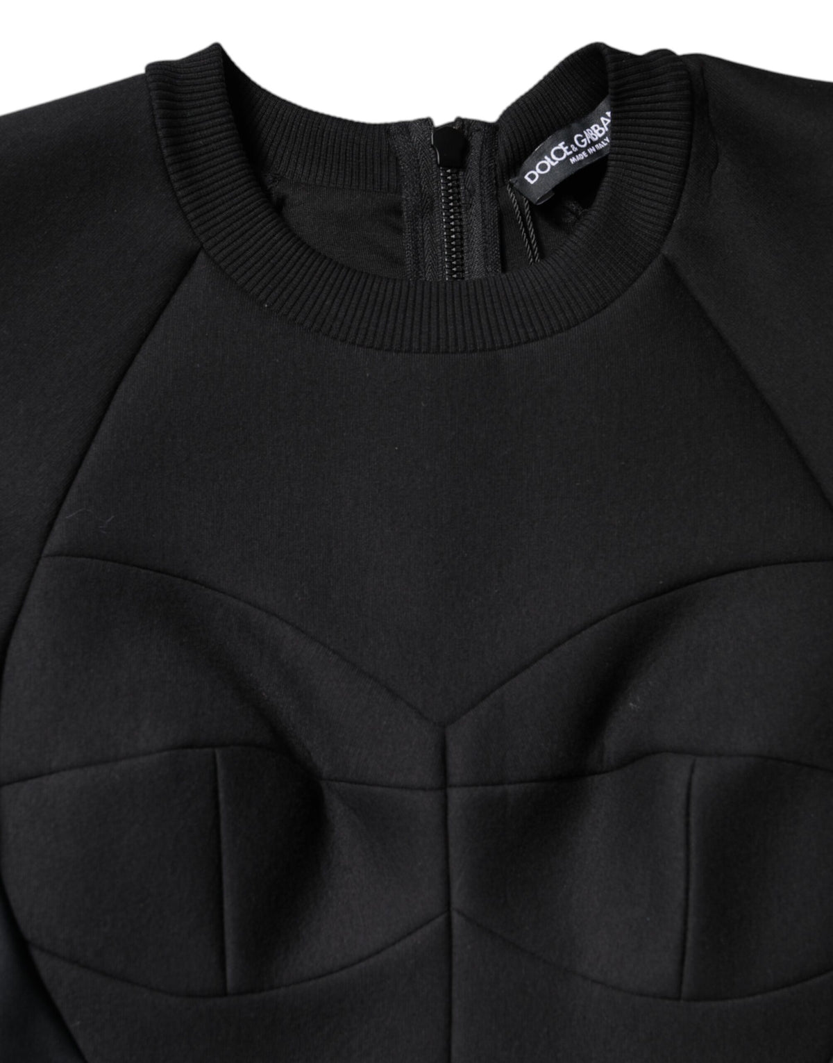 Black Cotton Long Sleeves A-line Mini Dress