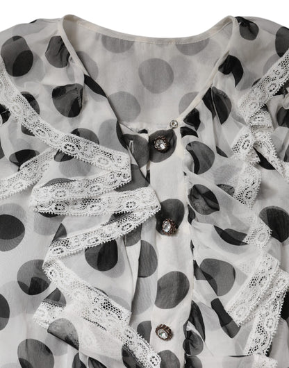 White Black Polka Dot Cotton Sleeveless Top