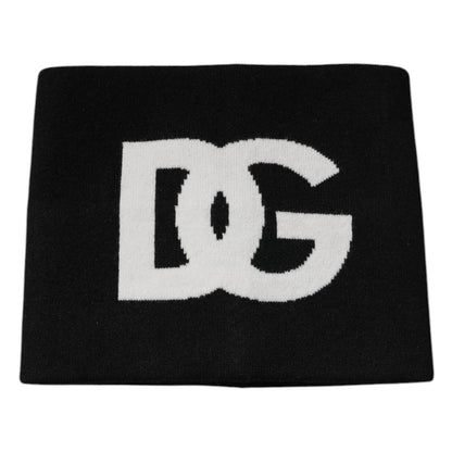 Black Cashmere DG Logo Square Handkerchief Scarf