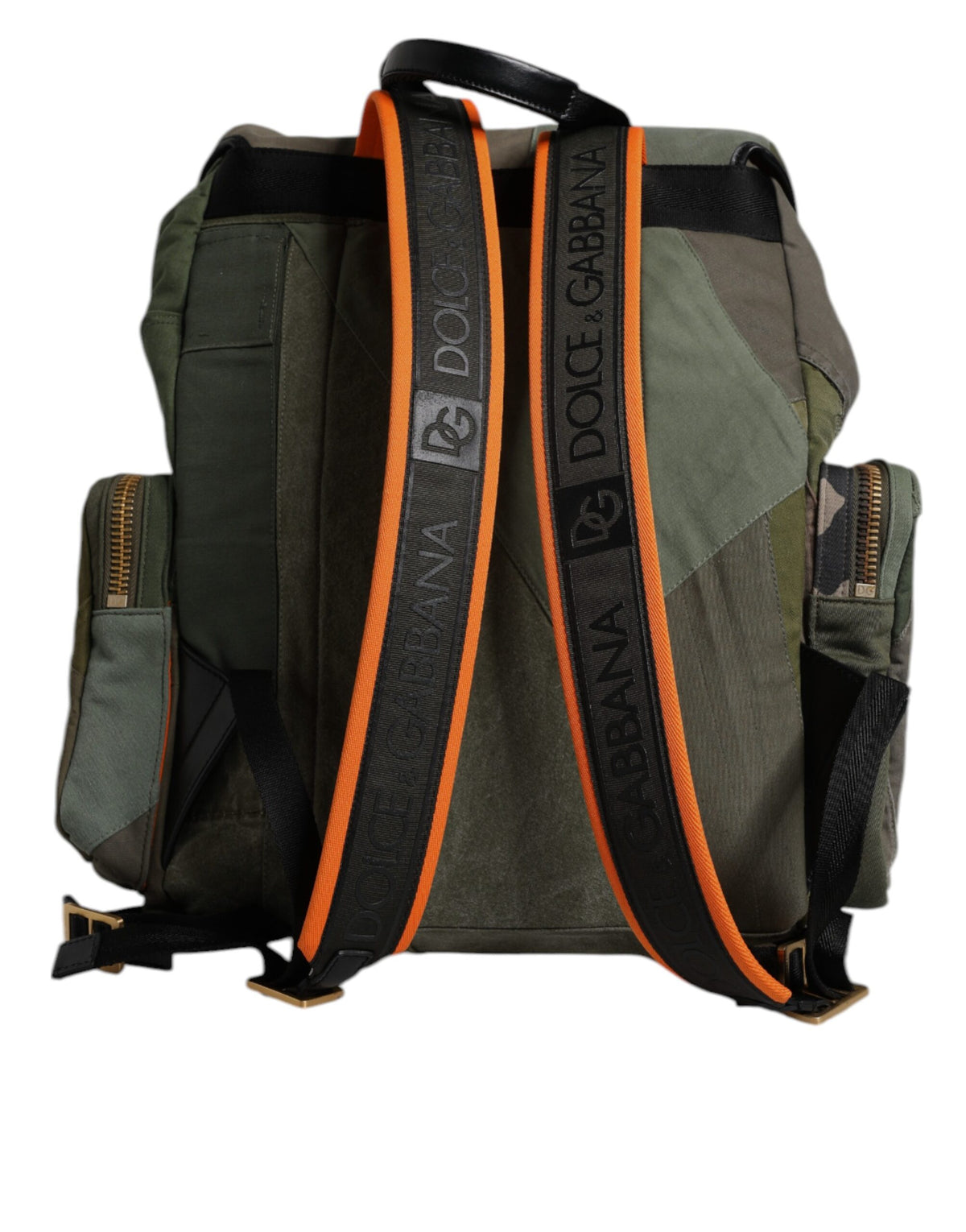 Military Green Patchwork Travel Backpack Bag