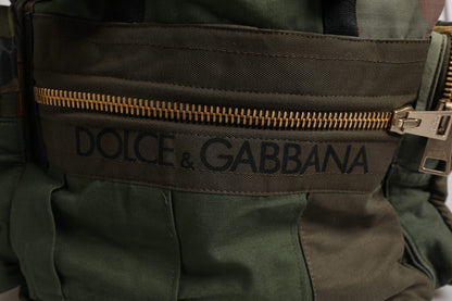 Military Green Patchwork Travel Backpack Bag